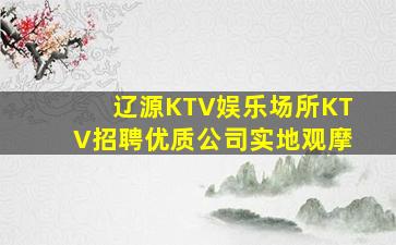 辽源KTV娱乐场所KTV招聘优质公司实地观摩